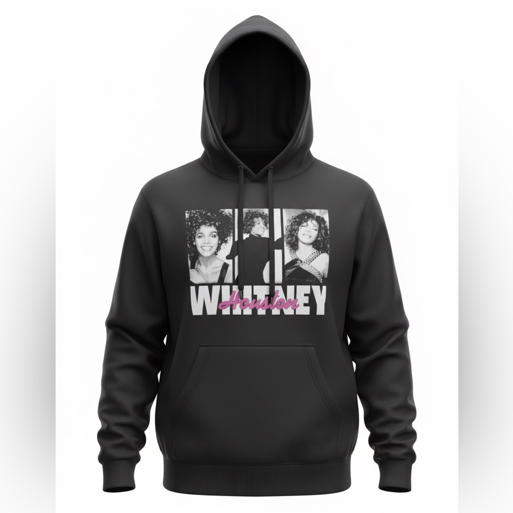 NWT Forever 21 Black Graphic Whitney Houston Hoodie Men’s Size Large